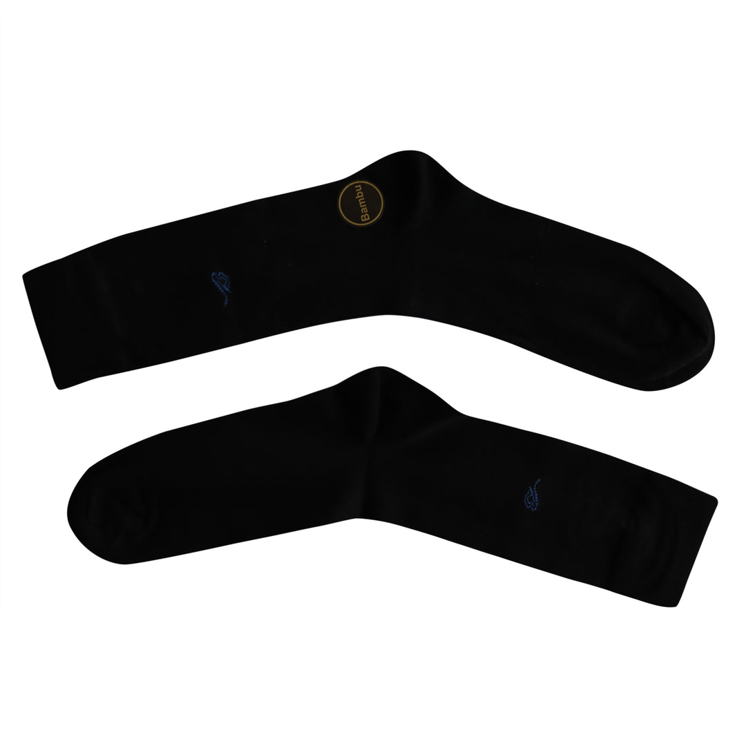 Louluu Men Plain Dark Blue Colour Bamboo Socks
