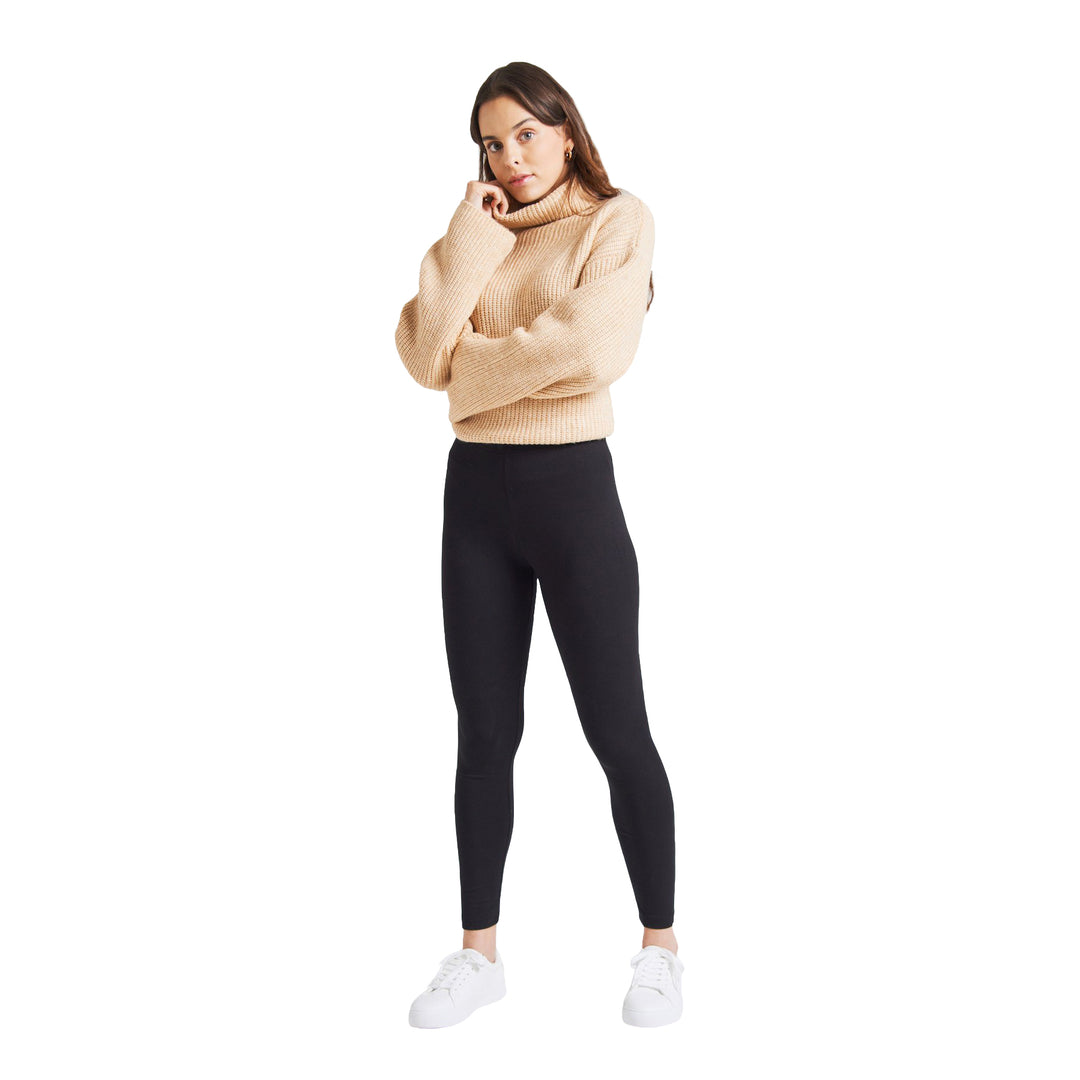 FashionTight Black Classic High Waisted Ankle Length Leggings