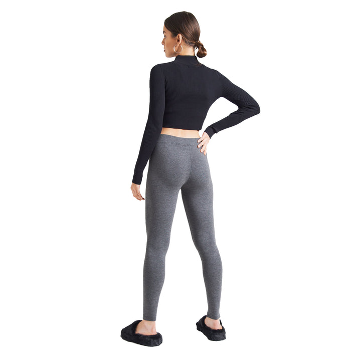 FashionTight Dark Grey Basic Full Length Leggings