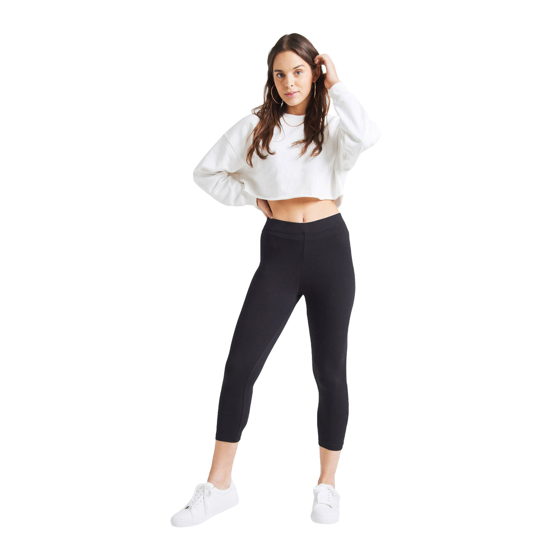 FashionTight Black Classic High Waisted Cropped Leggings