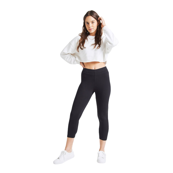 FashionTight Black Classic High Waisted Cropped Leggings