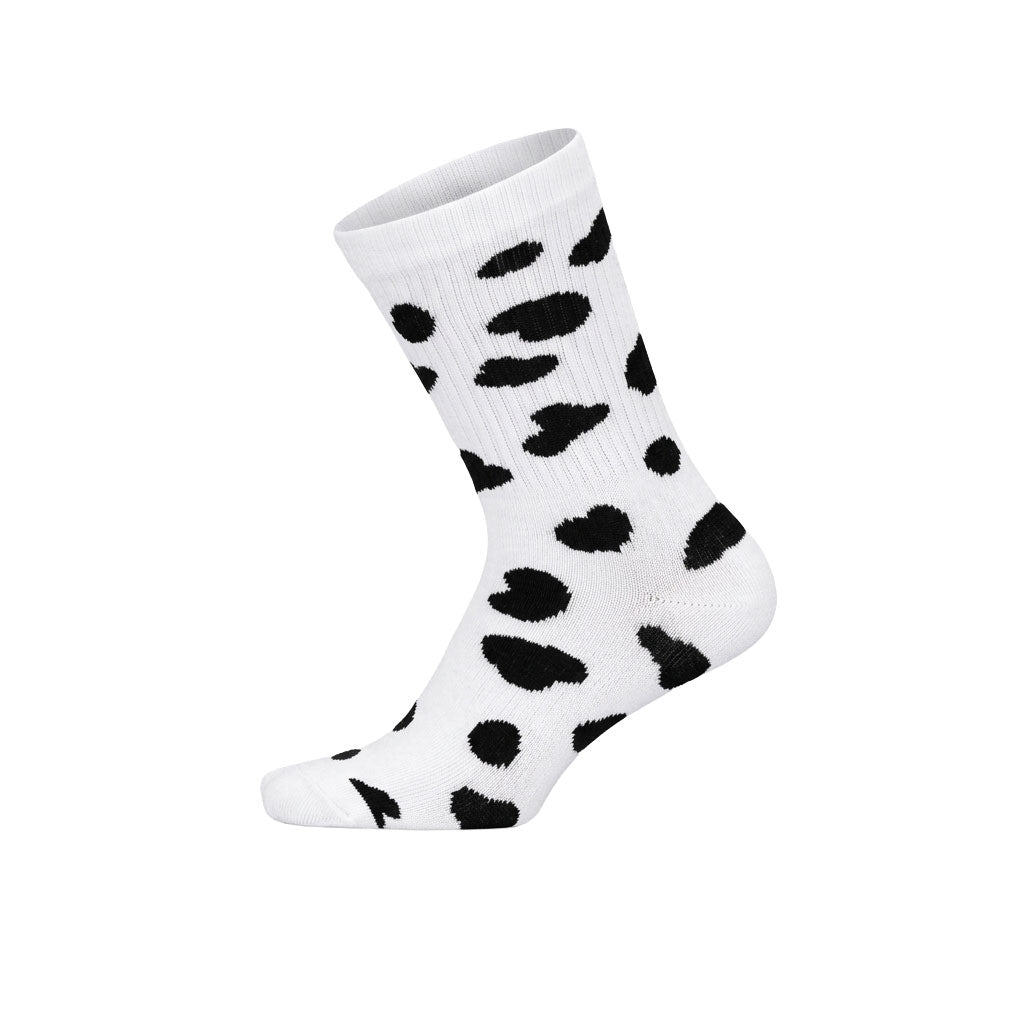 Louluu women's combed cotton White Dot tennis socks — close-up of fabric texture, UK sizes available at Louluu