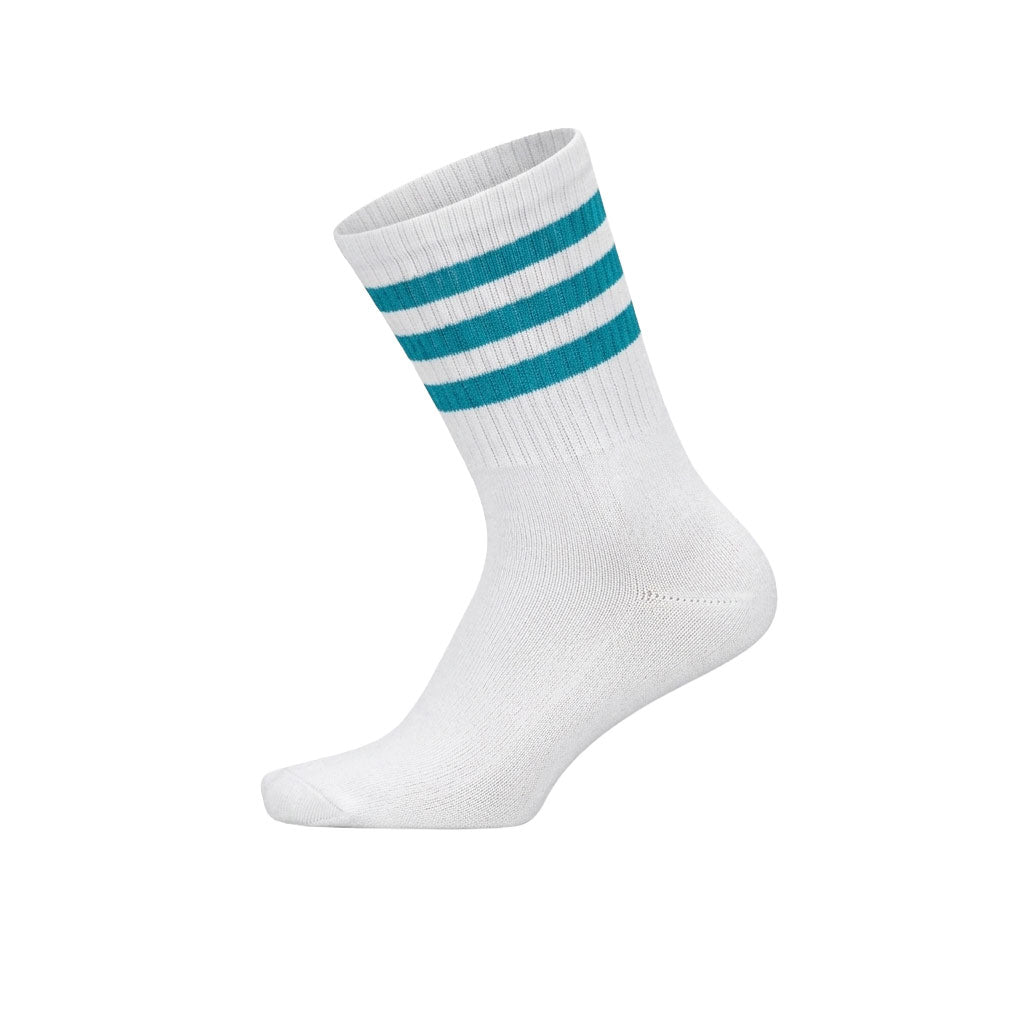 Louluu women's cotton White tennis socks — breathable — front view | Louluu