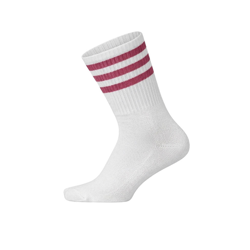 Louluu women's cotton White tennis socks — breathable — front view | Louluu