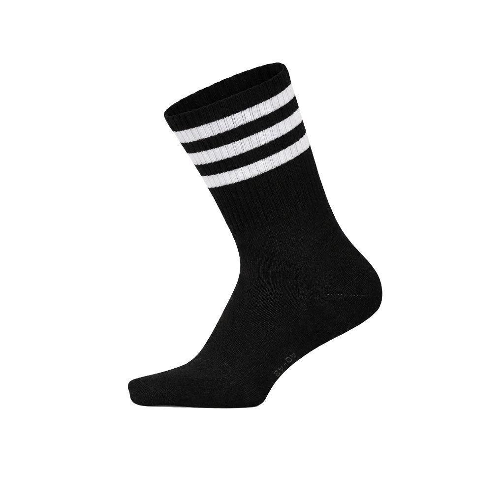 Louluu women's cotton Black tennis socks — breathable — front view | Louluu