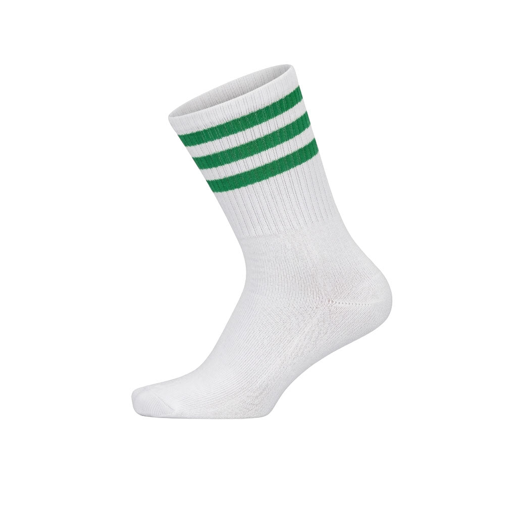 Louluu women's cotton White tennis socks — breathable — front view | Louluu