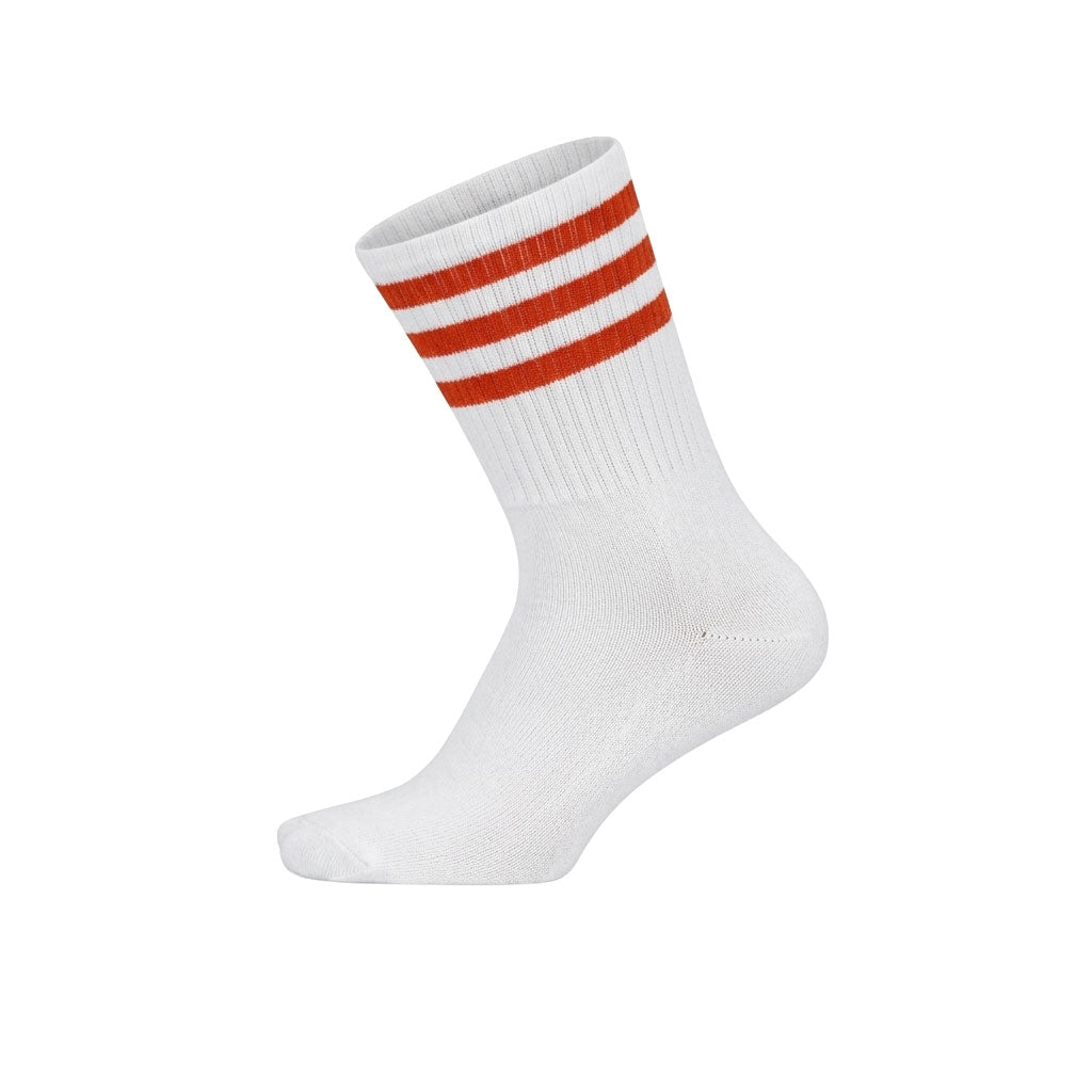 Louluu women's cotton White tennis socks — breathable — front view | Louluu