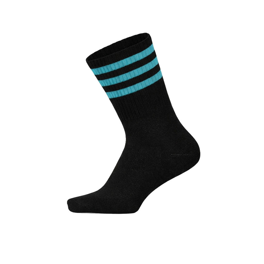 Louluu women's cotton Black tennis socks — breathable — front view | Louluu