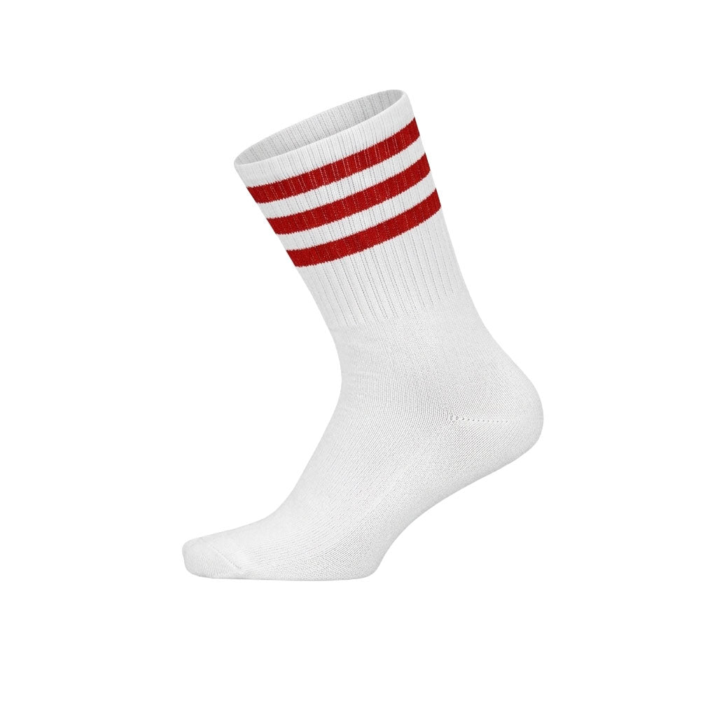 Louluu women's cotton White tennis socks — breathable — front view | Louluu