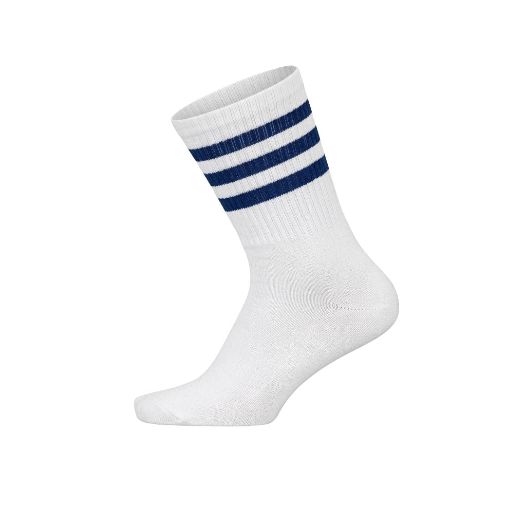 Louluu women's cotton White tennis socks — breathable — front view | Louluu