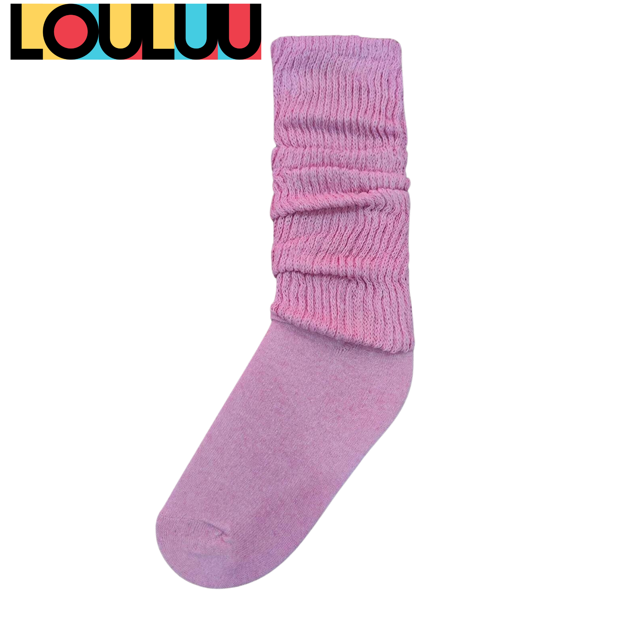 Louluu Women Pink Colour Slouch Socks
