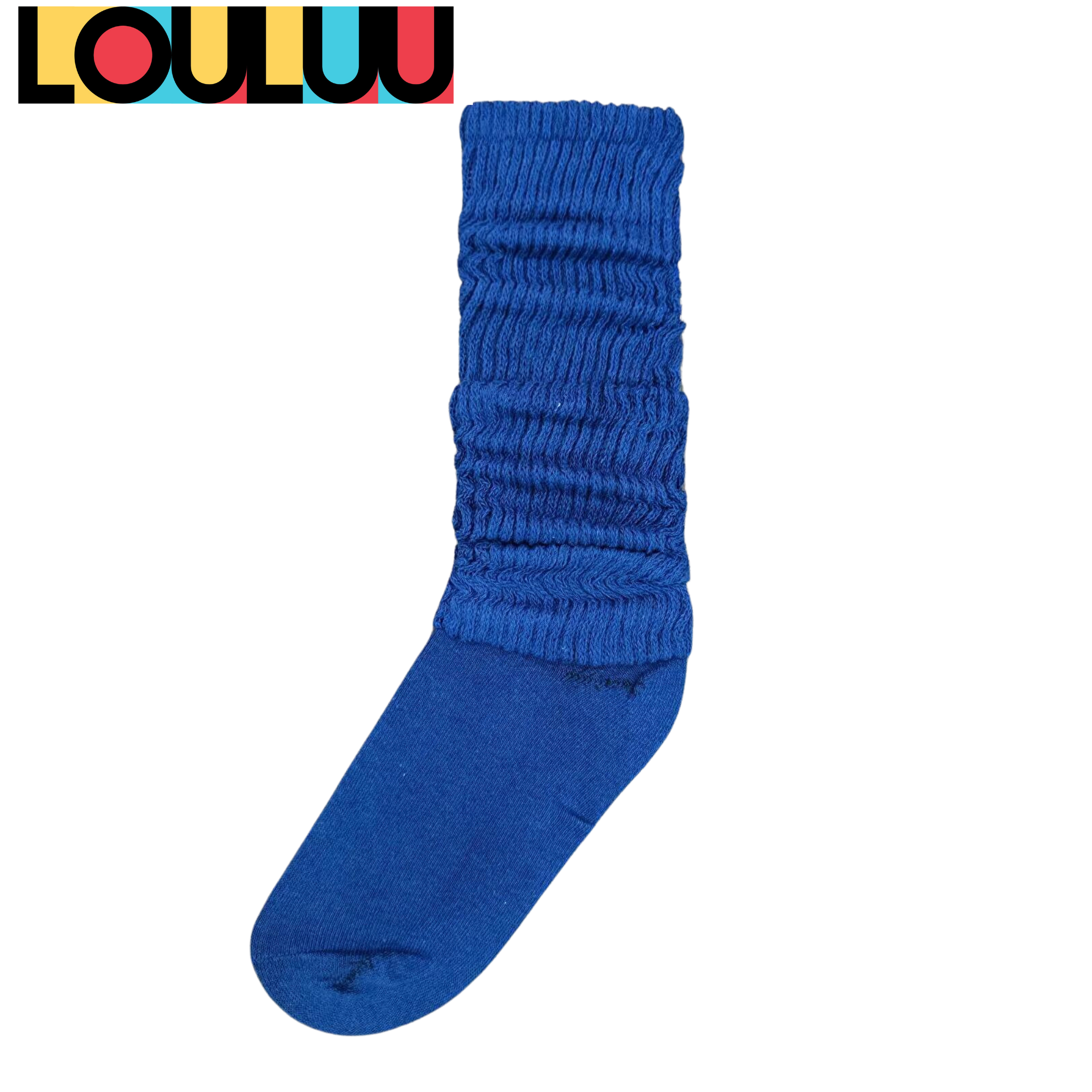Louluu Women Blue Colour Slouch Socks