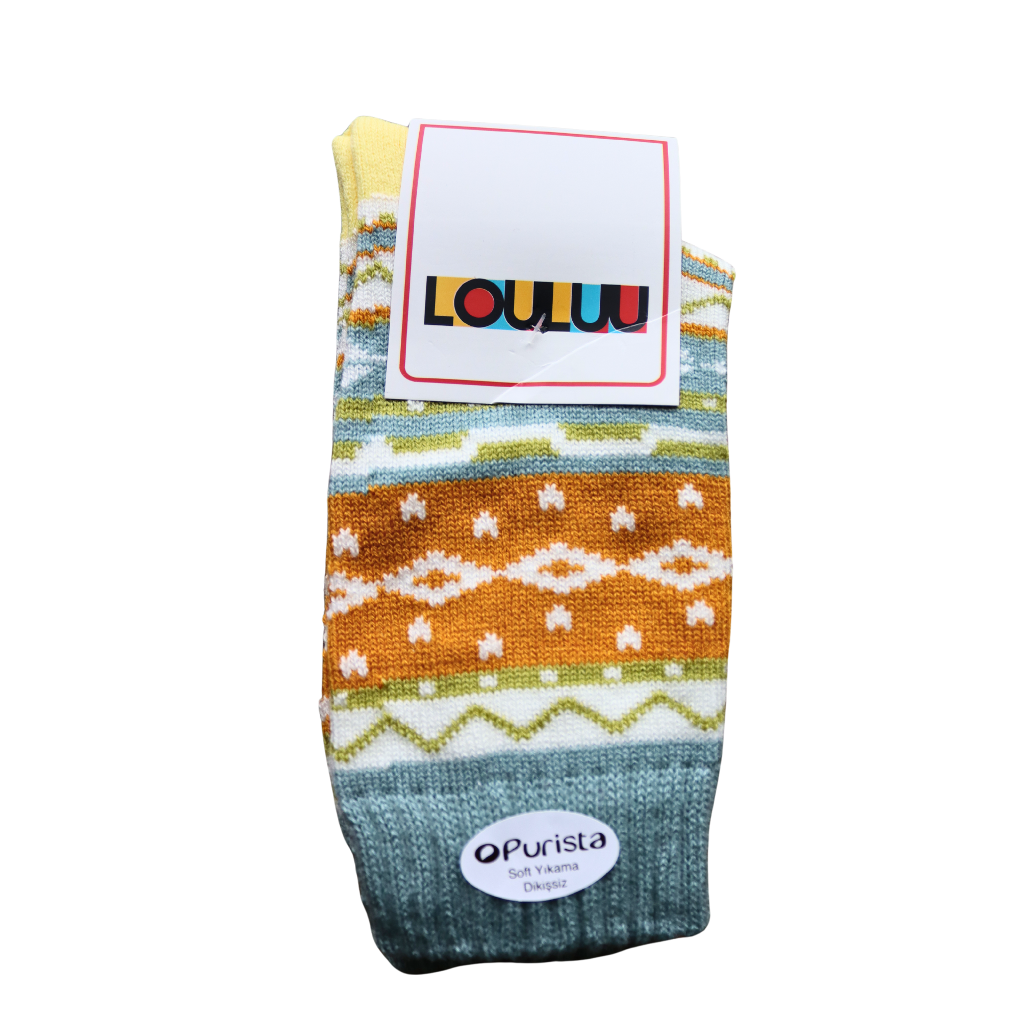 Louluu Women Sapphire Colour Nordic Design Socks