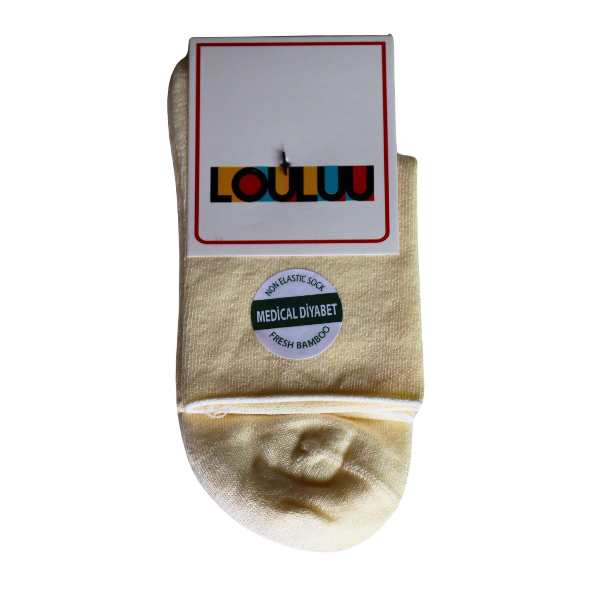 Louluu Women Yellow Colour Bamboo Diabetic Ankle Socks