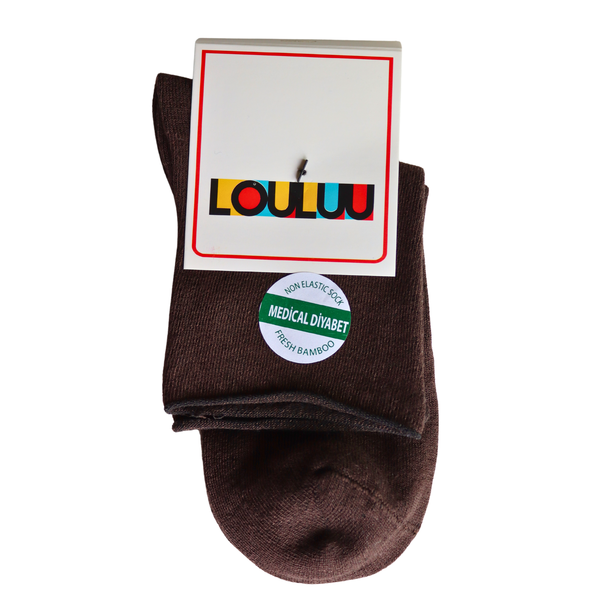 Louluu Women Brown Colour Bamboo Diabetic Ankle Socks