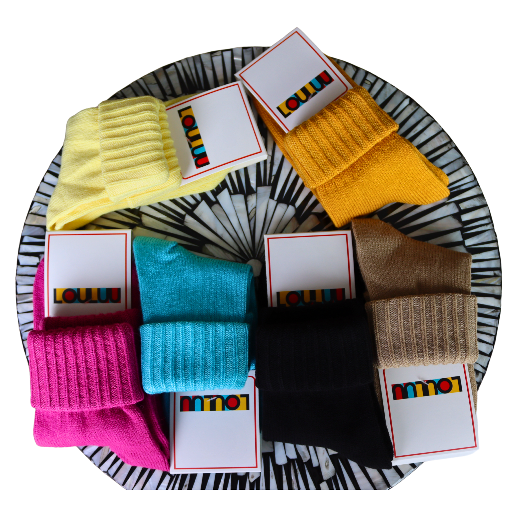 Louluu Wool Fuchsia Colour Turn Cuff Soft Ankle Socks