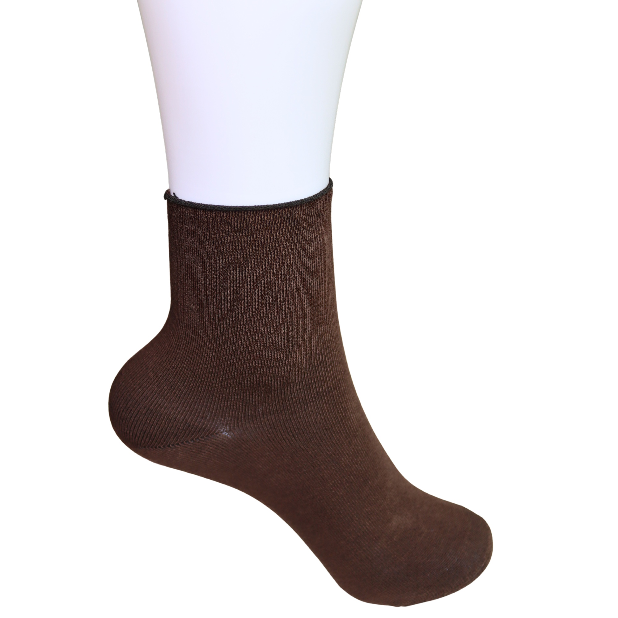 Louluu Women Brown Colour Bamboo Diabetic Ankle Socks