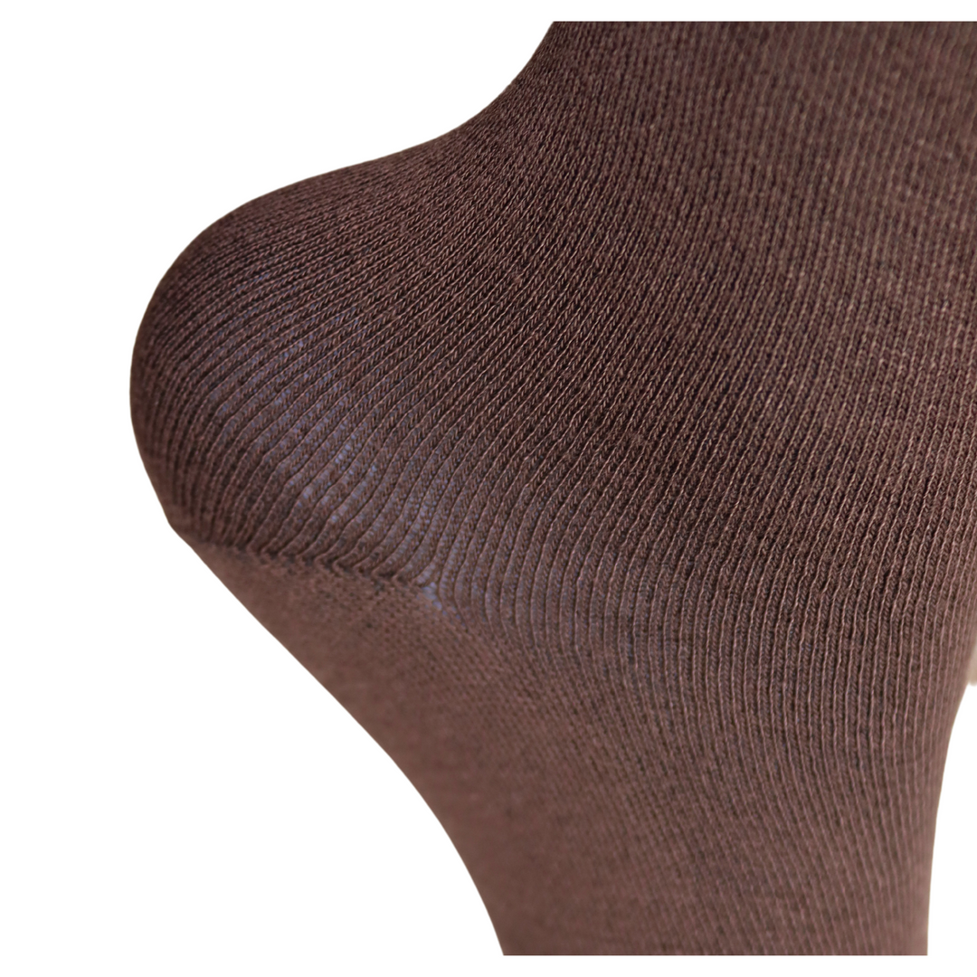 Louluu Women Brown Colour Bamboo Diabetic Crew Socks