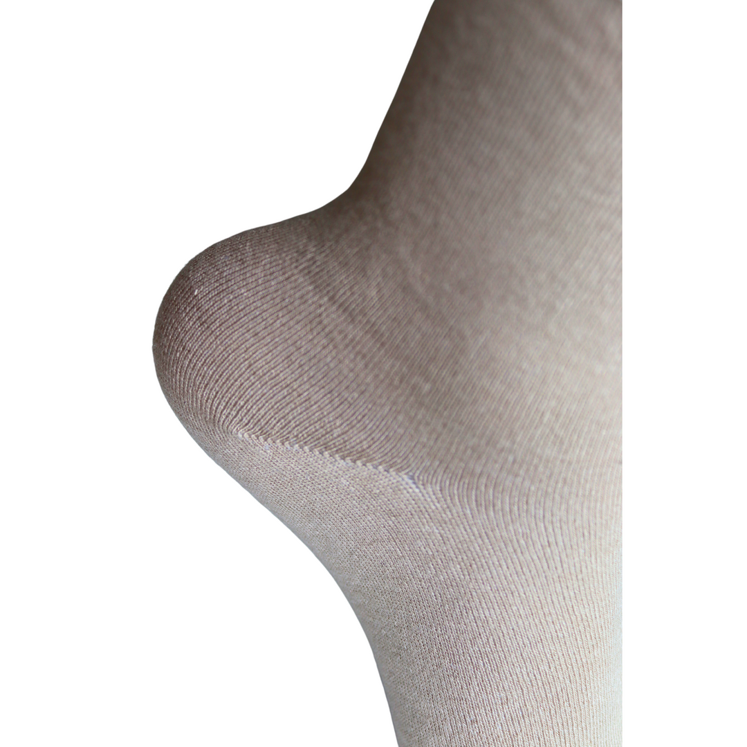 Louluu Women Beige Colour Bamboo Diabetic Ankle Socks