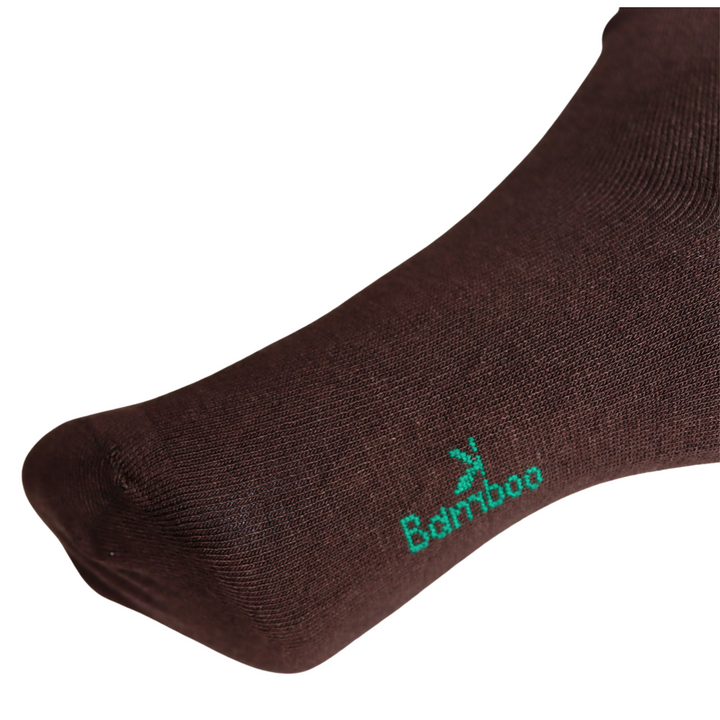 Louluu Women Brown Colour Bamboo Diabetic Crew Socks