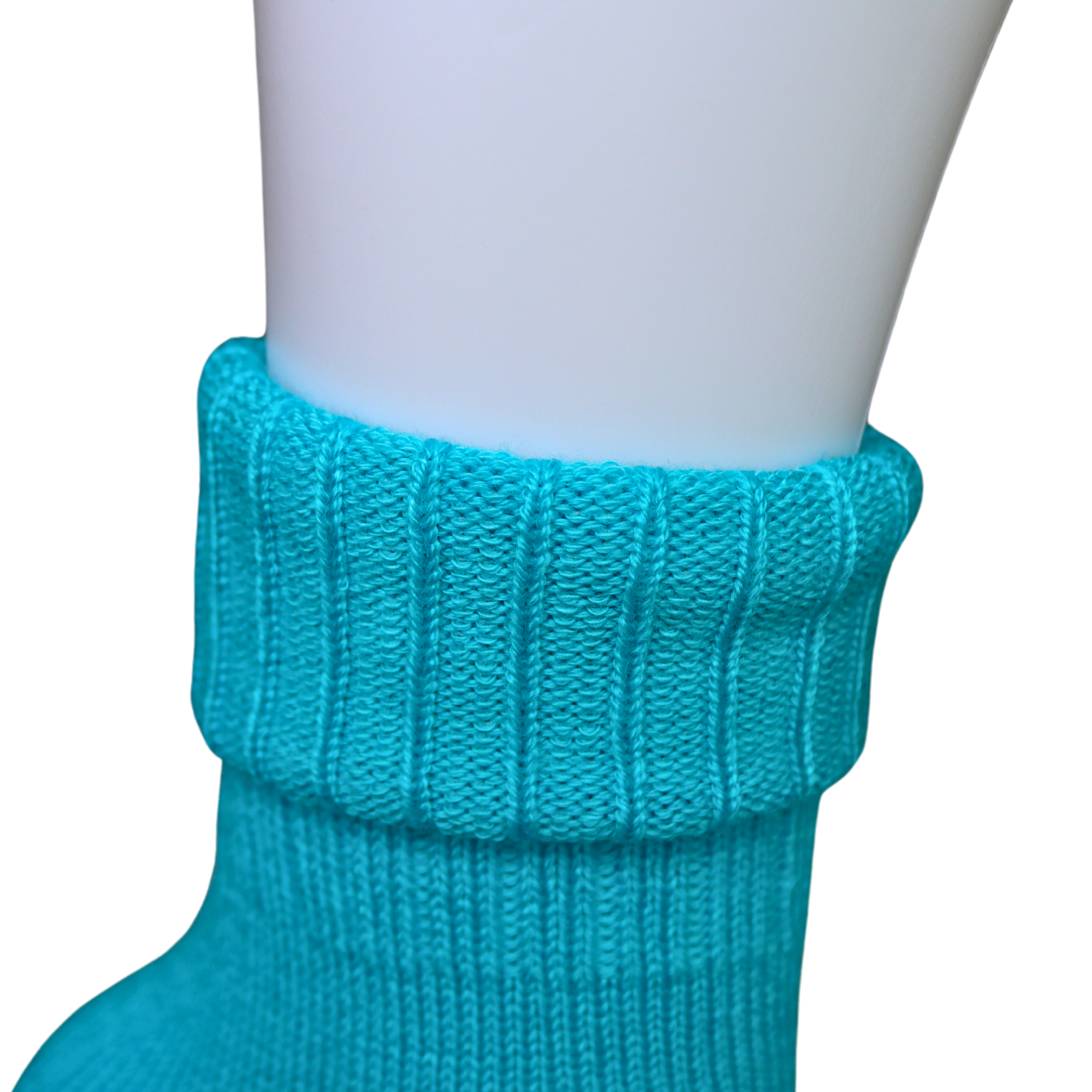 Louluu Wool Blue Colour Turn Cuff Soft Ankle Socks