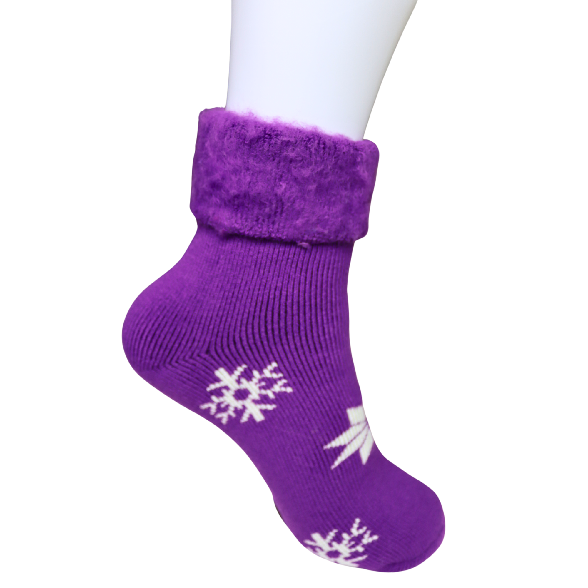 Louluu Women Thermal Snowflake Purple Colour Socks