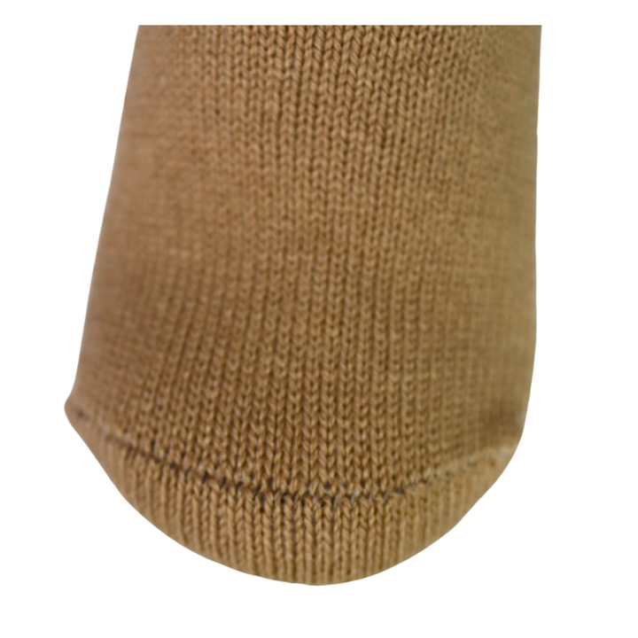 Louluu Wool Beige Colour Turn Cuff Soft Ankle Socks