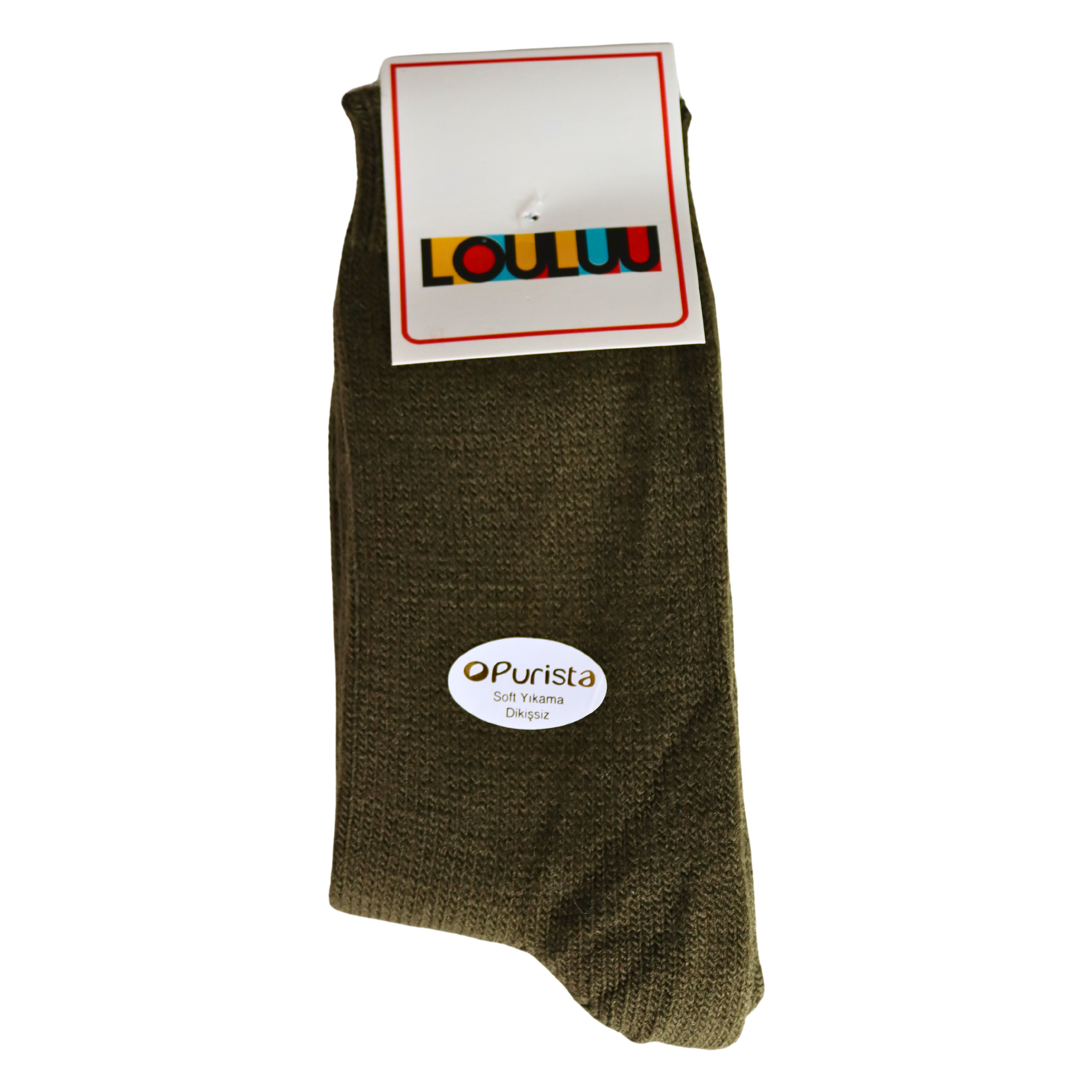 Louluu Women Green Colour Lambswool Socks