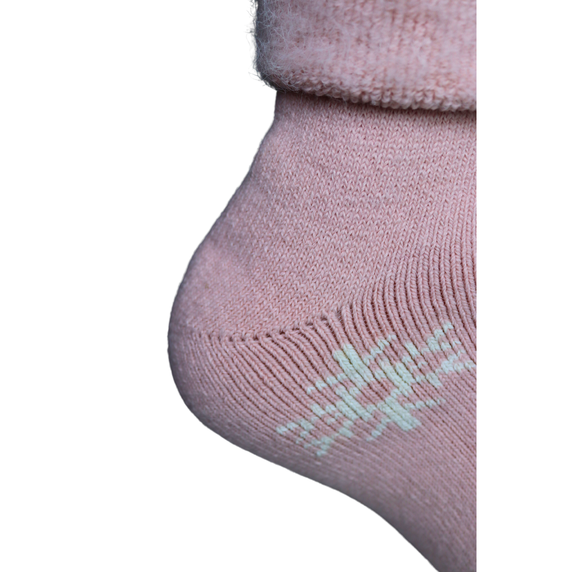 Louluu Women Thermal Snowflake Light Pink Colour Socks