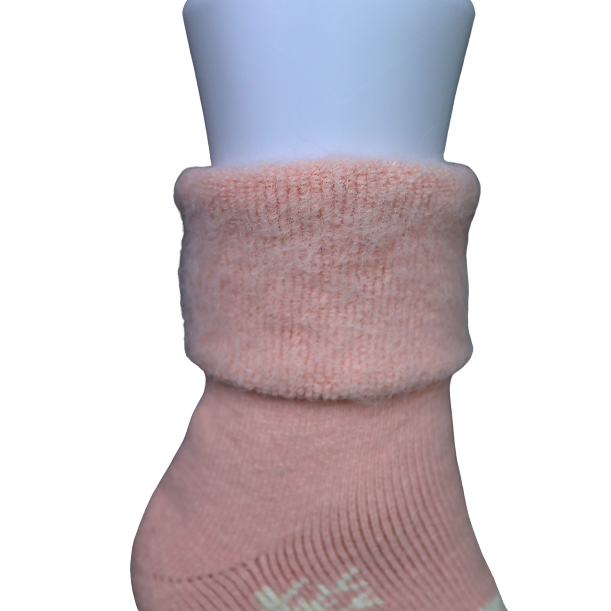 Louluu Women Thermal Snowflake Light Pink Colour Socks