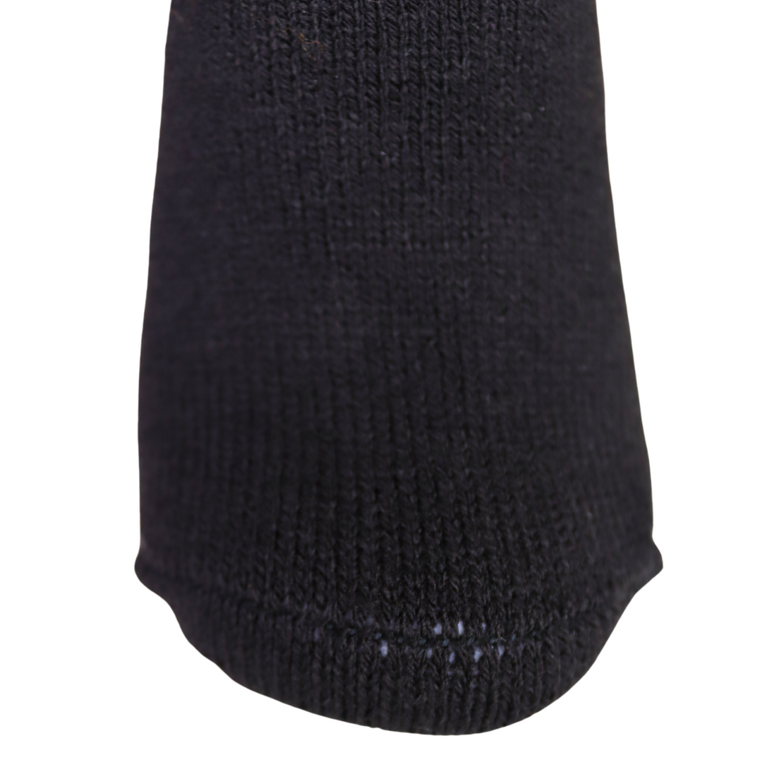 Louluu Wool Black Colour Turn Cuff Soft Ankle Socks