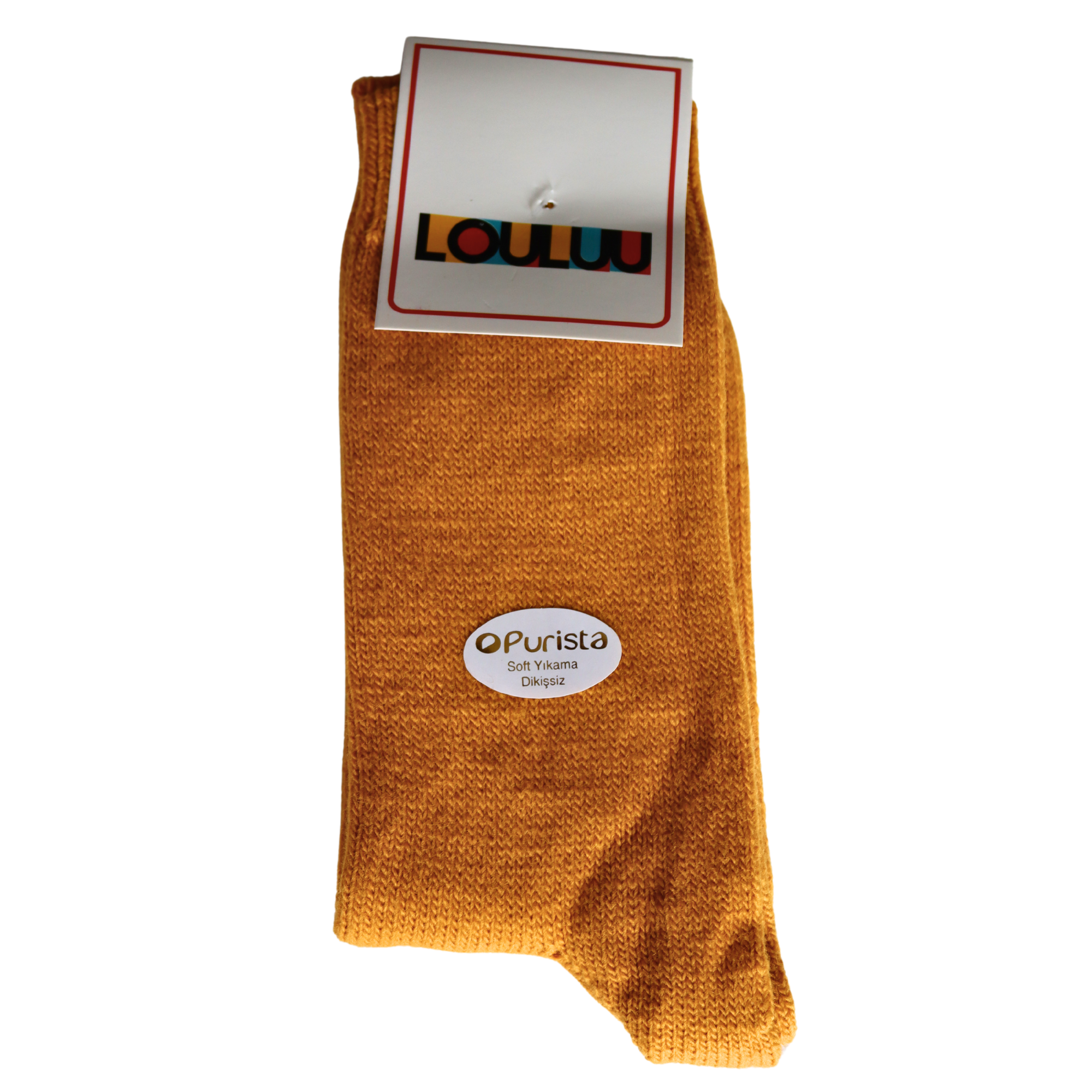 Louluu Women Mustard Colour Lambswool Socks