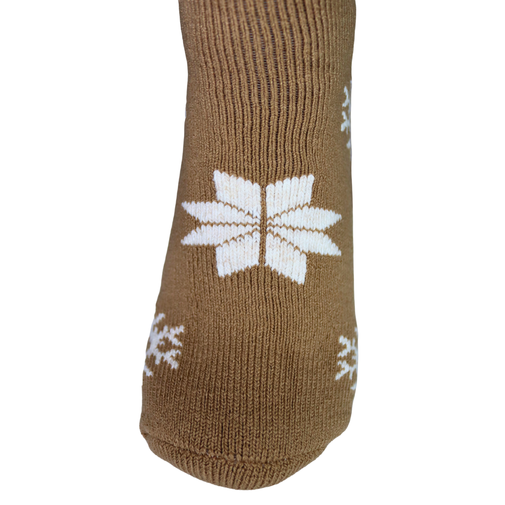Louluu Women Thermal Snowflake Brown Colour Socks