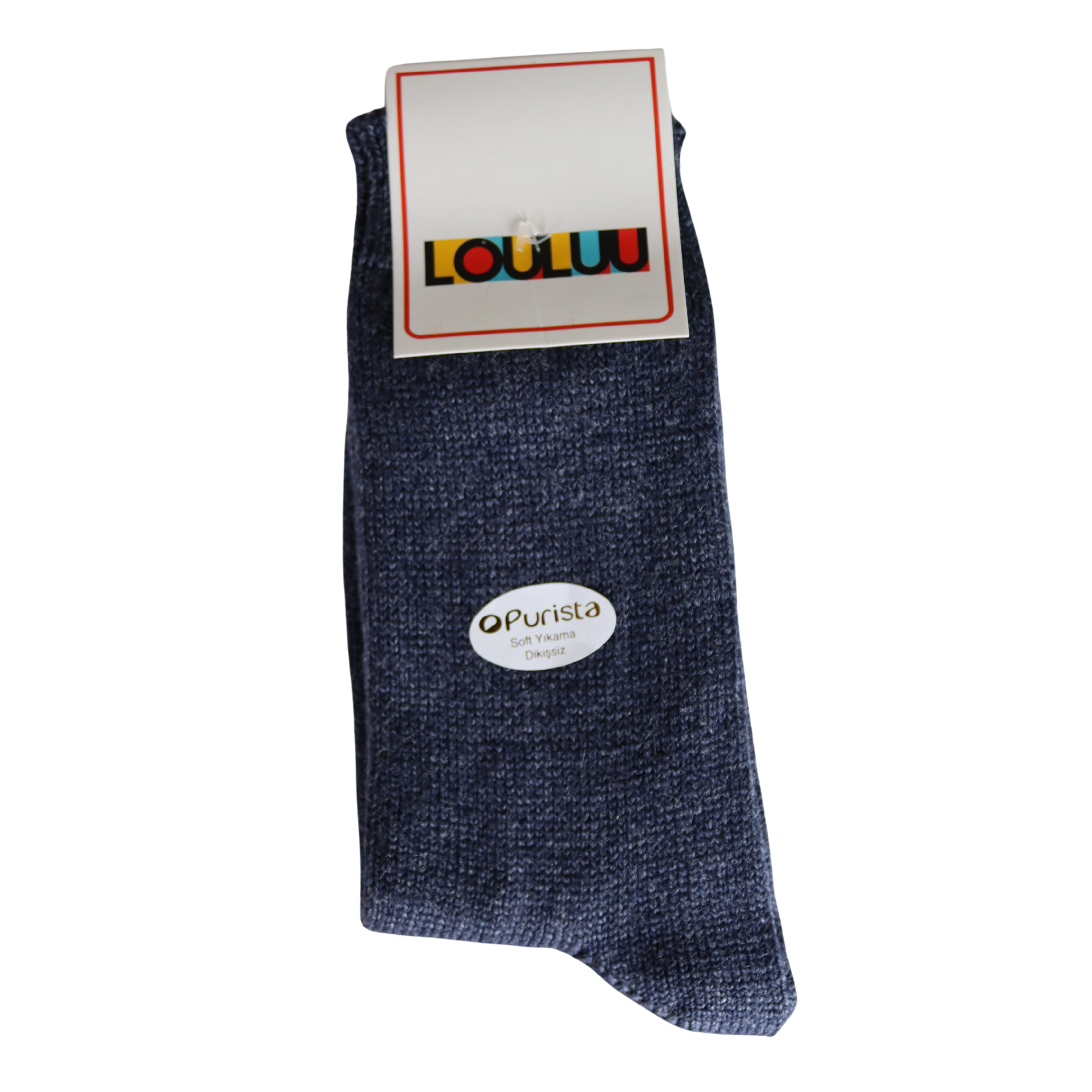Louluu Women Blue Colour Lambswool Socks