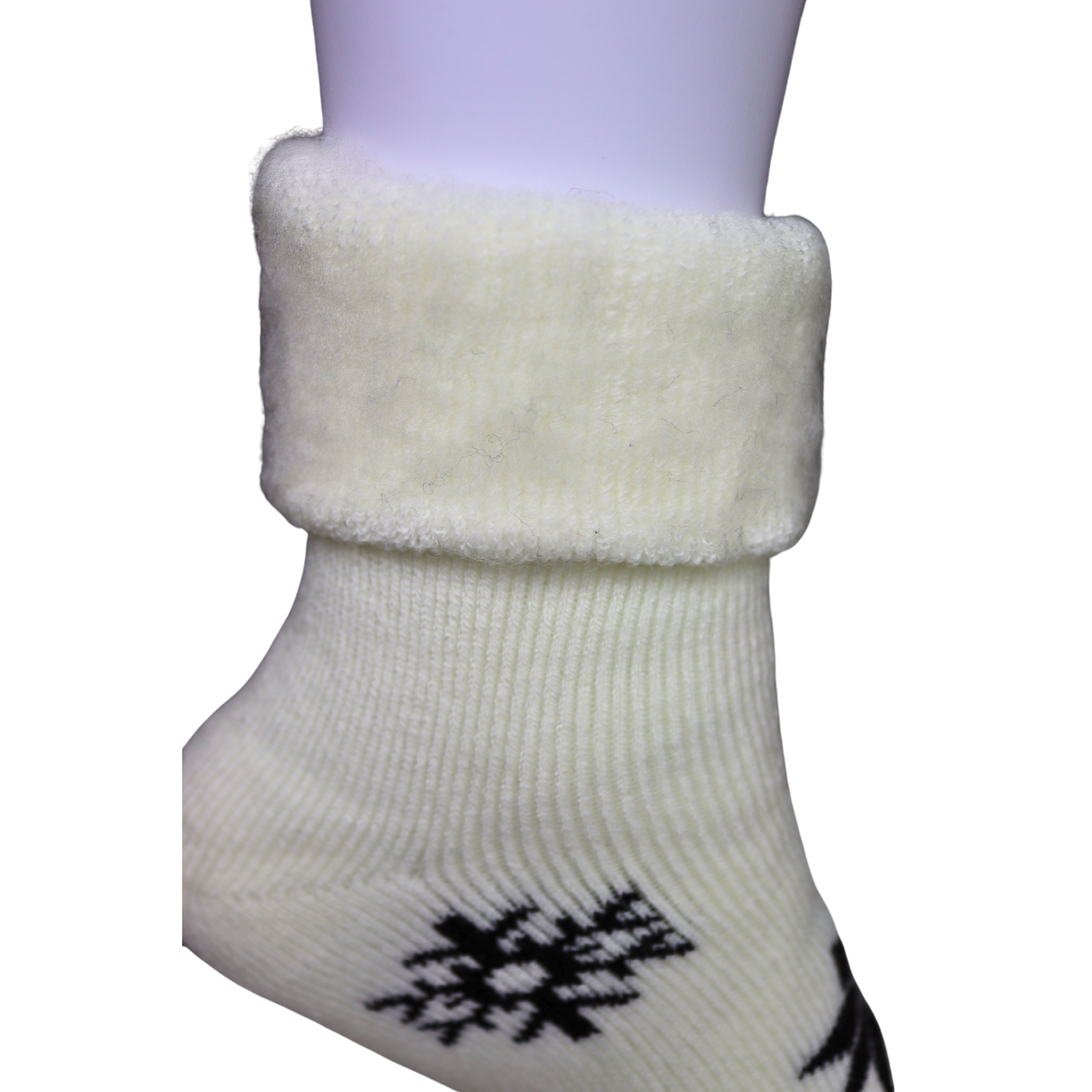 Louluu Women Thermal Snowflake White Colour Socks