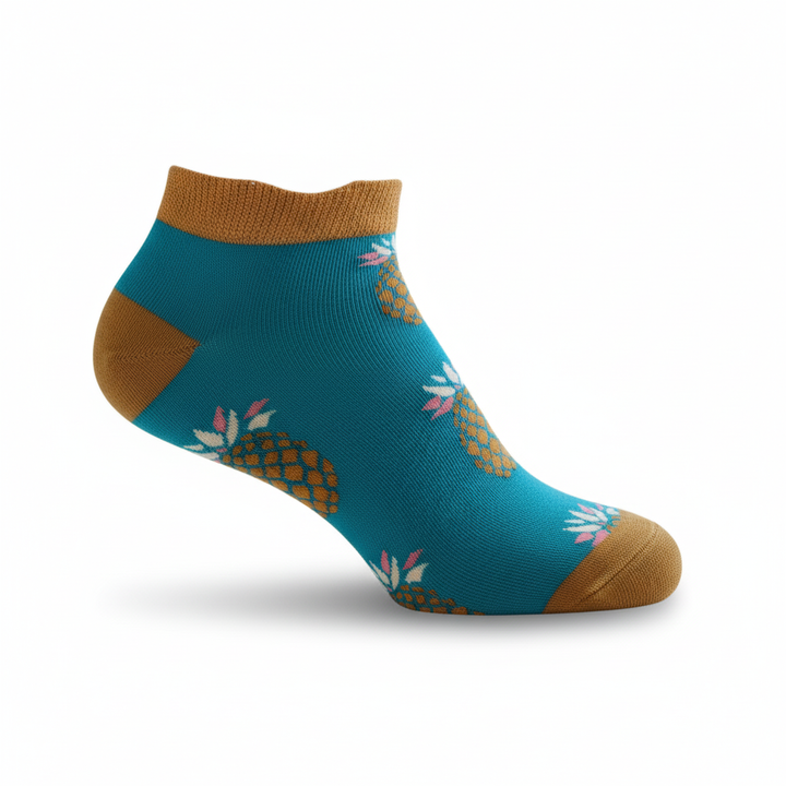 Louluu unisex cotton Pineapple low cut socks — seamless — front view | Louluu