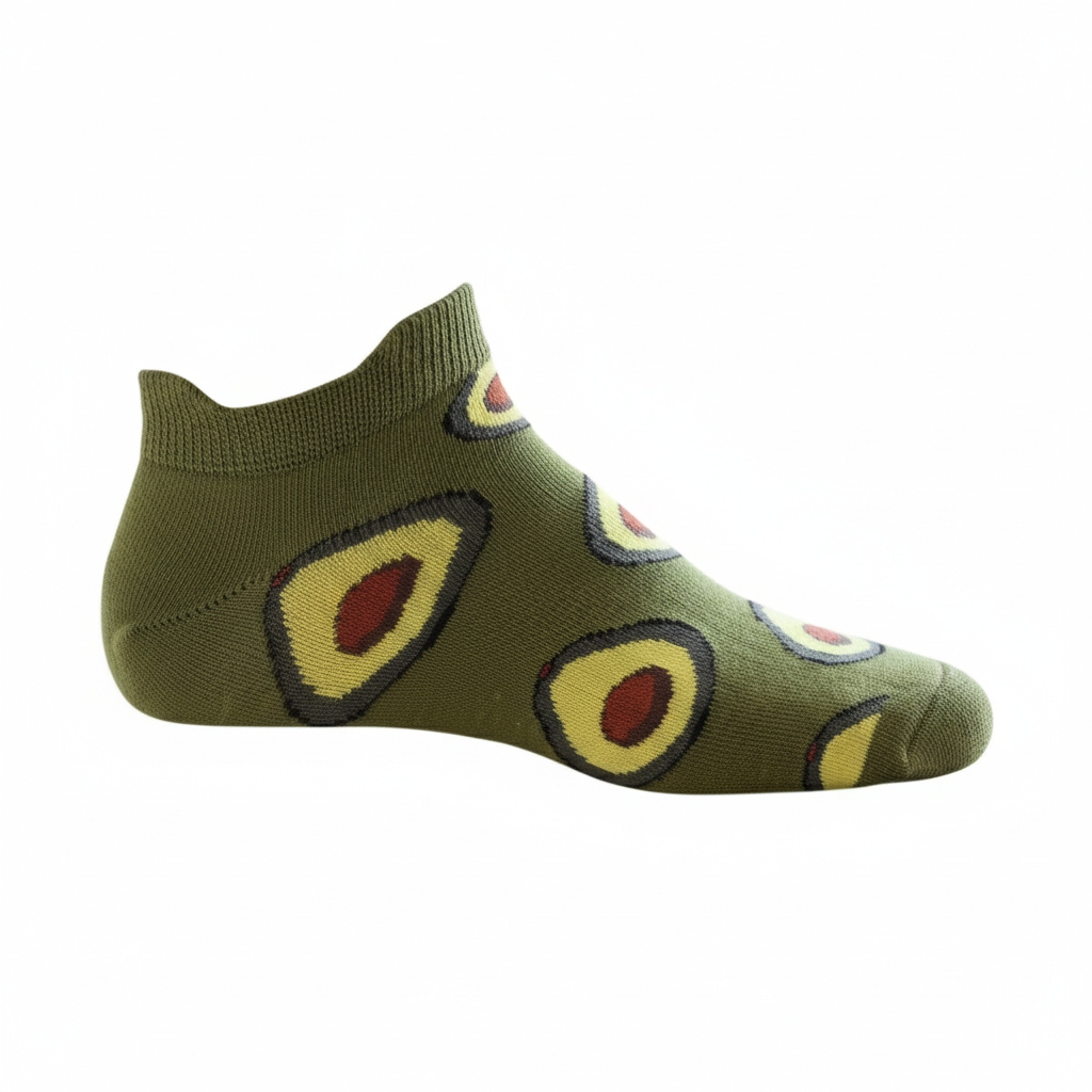 Louluu unisex cotton Avocado low cut socks — seamless — front view | Louluu