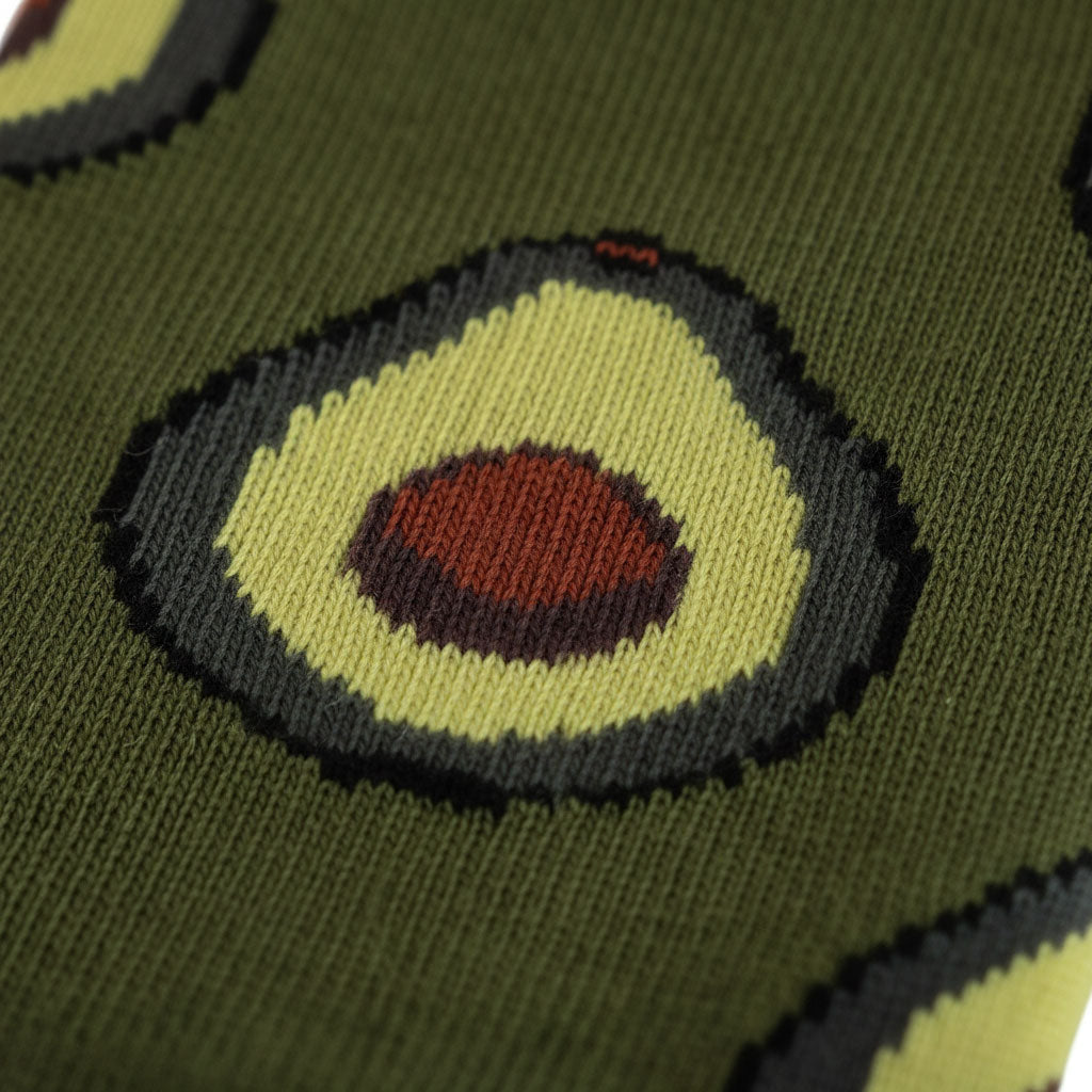 Louluu unisex cotton Avocado low cut socks — close-up of fabric texture, UK sizes available at Louluu