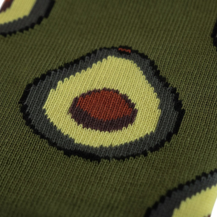 Louluu unisex cotton Avocado low cut socks — close-up of fabric texture, UK sizes available at Louluu