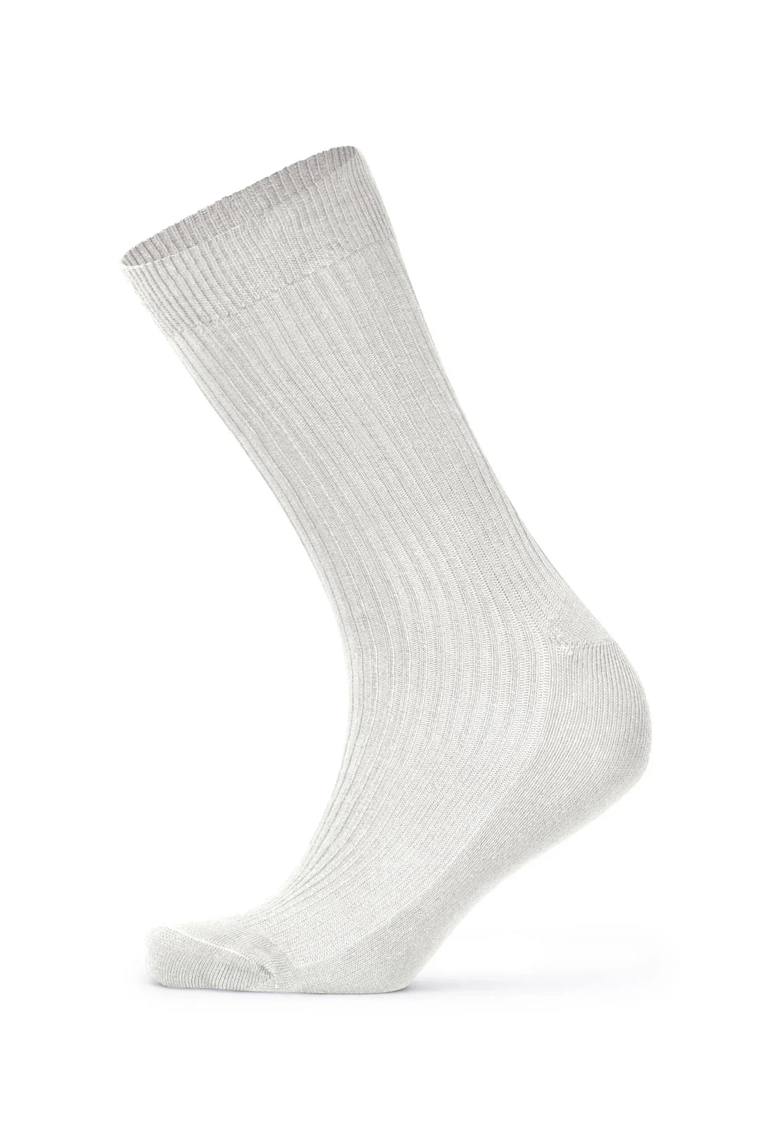 Louluu women's combed cotton Cream socks — ribbed & breathable — front view | Louluu