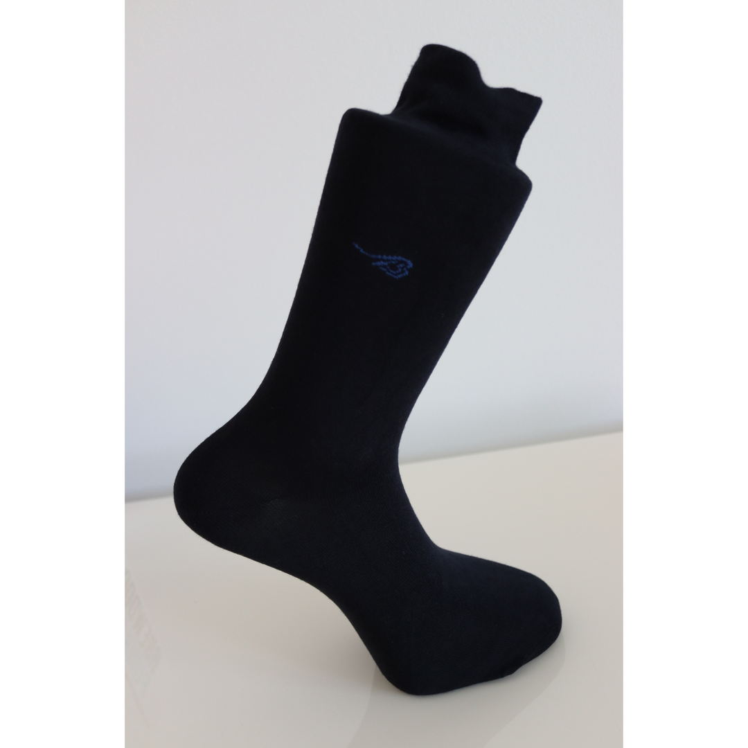 Louluu Men Plain Dark Blue Colour Bamboo Socks