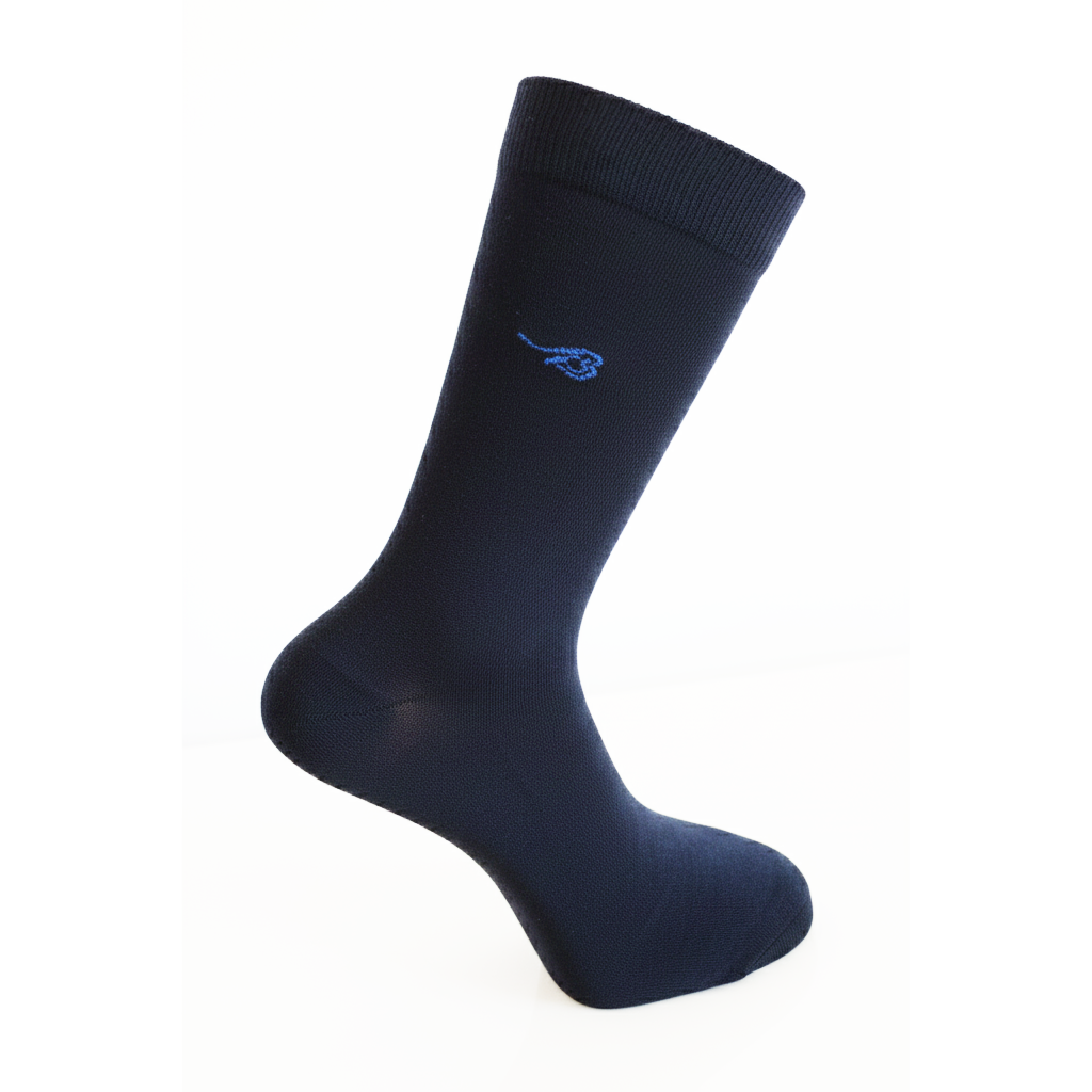 Louluu men's bamboo Blue socks — front view | Louluu