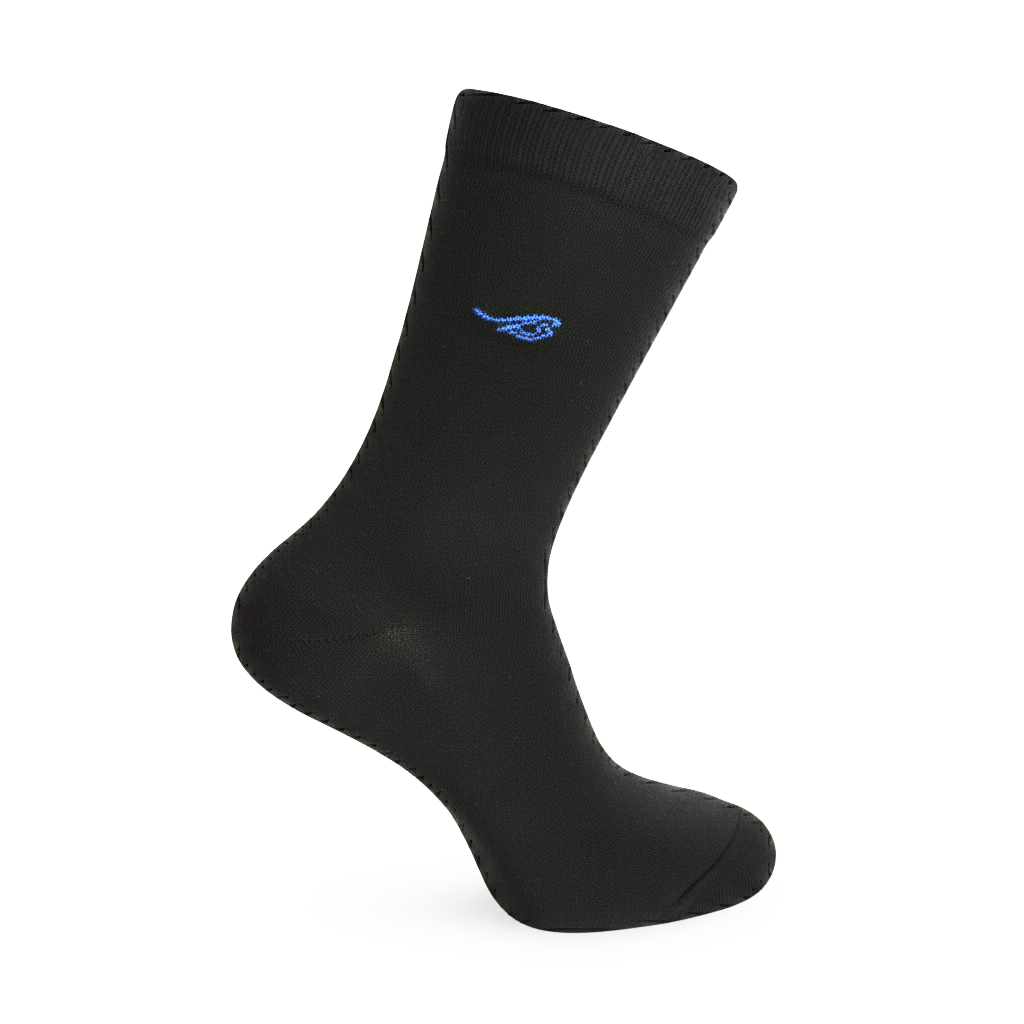 Louluu men's bamboo Black socks — front view | Louluu