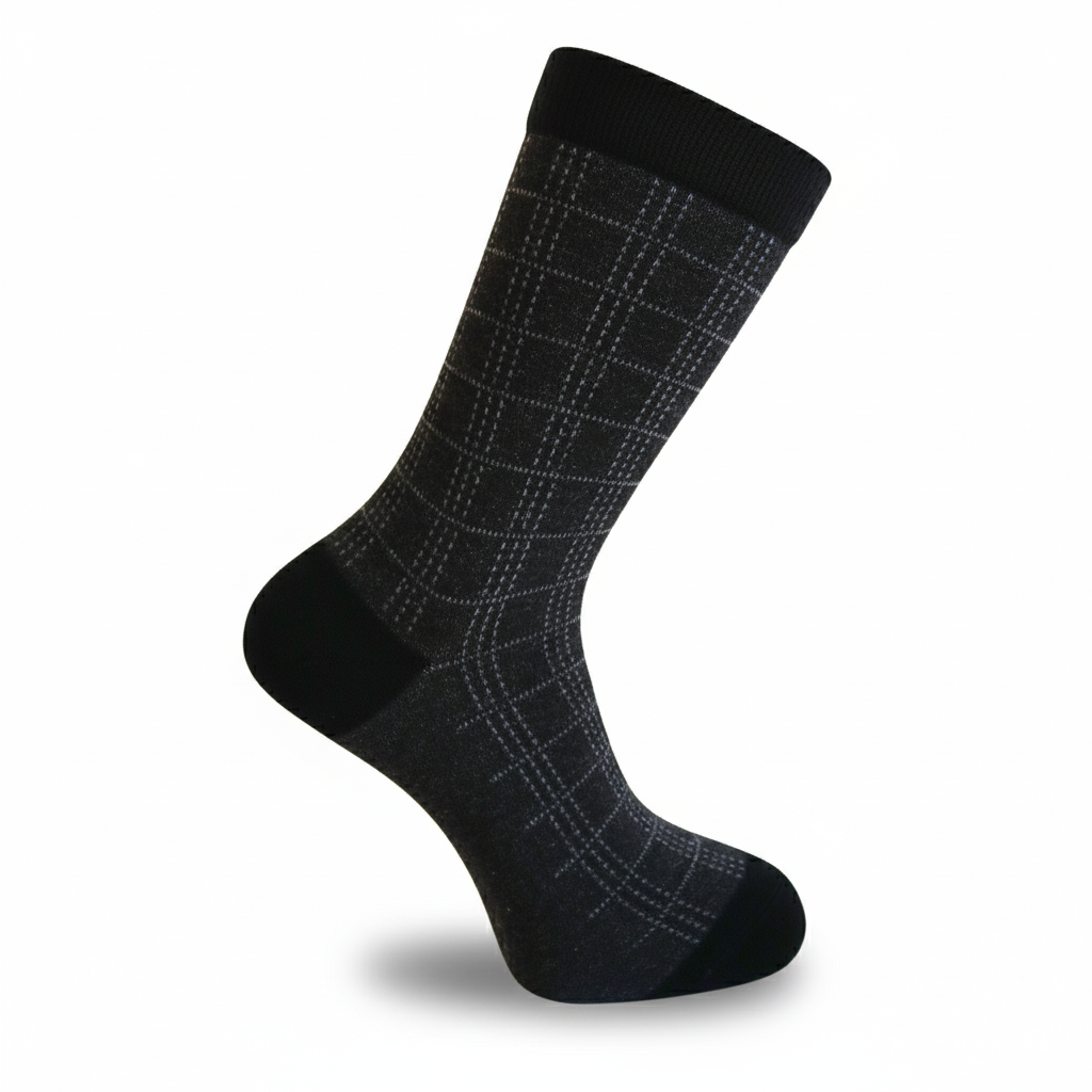 Louluu men's bamboo Black socks — front view | Louluu