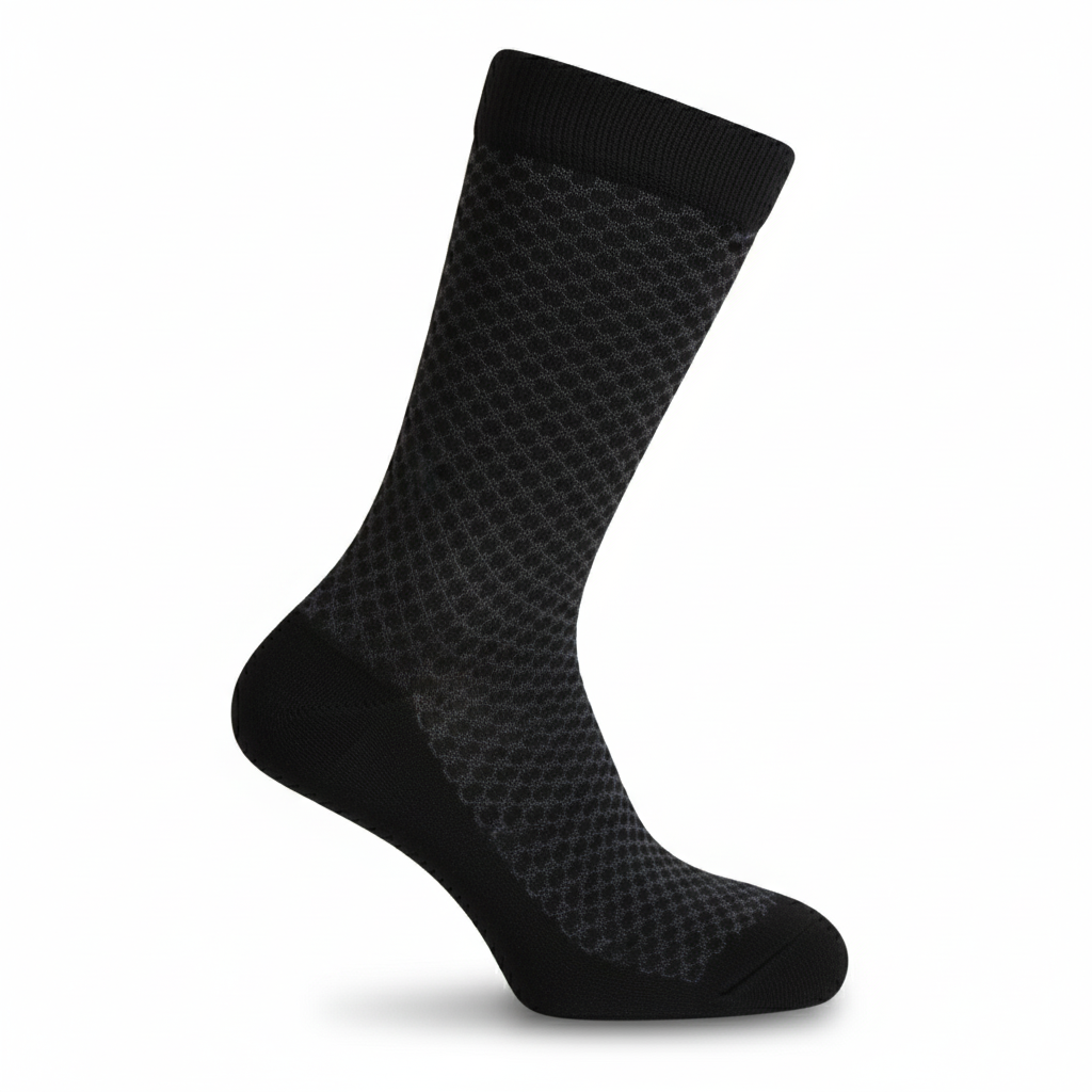 Louluu men's bamboo Black socks — front view | Louluu