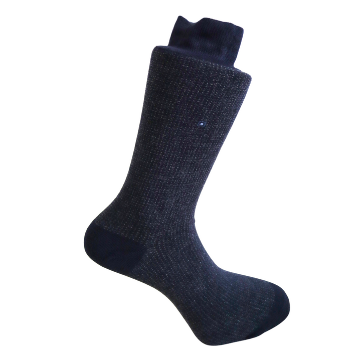 Louluu Men Wave Dark Blue Colour Bamboo Socks