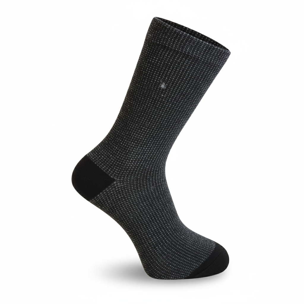 Louluu men's bamboo Black socks — front view | Louluu