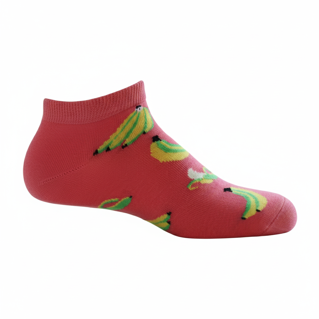 Louluu unisex cotton Banana low cut socks — seamless — front view | Louluu