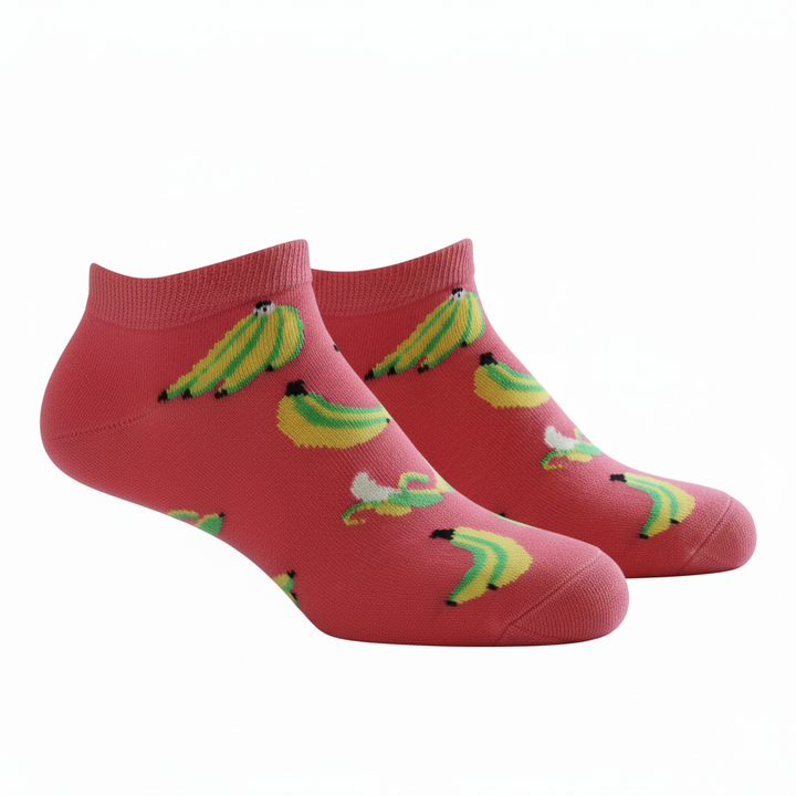 Louluu unisex cotton Banana low cut socks — side profile view, breathable &amp; comfortable | Louluu