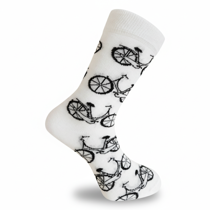 Louluu unisex cotton Bicycle crew socks — side profile view, breathable &amp; comfortable | Louluu